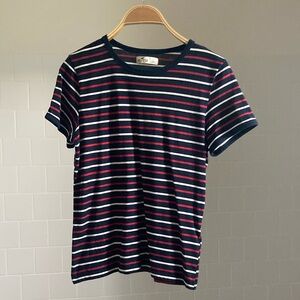 Hollister Striped Navy, Red, and White Women’s Shirt